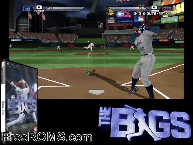 Bigs, The PSP game showing 3D box cover and gameplay screenshot