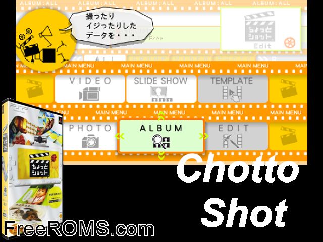 Chotto Shot Japan PSP game showing 3D box cover and gameplay screenshot