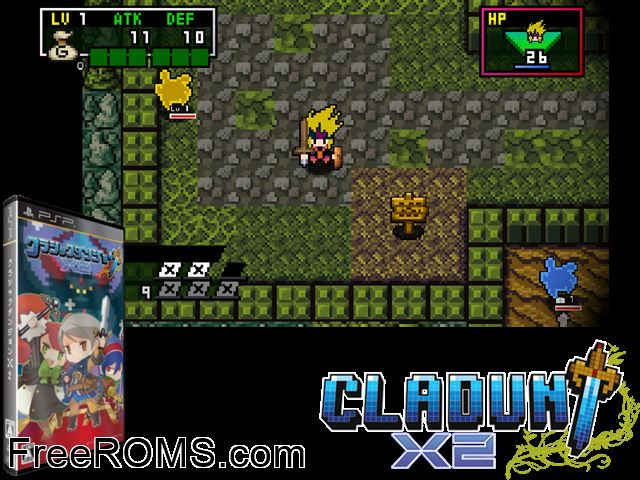 Classic Dungeon X2 (Japan) PSP game showing 3D box cover and gameplay screenshot