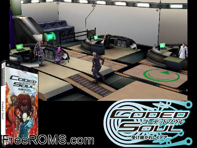 Coded Soul - Uke Keigareshi Idea (Japan) PSP game showing 3D box cover and gameplay screenshot