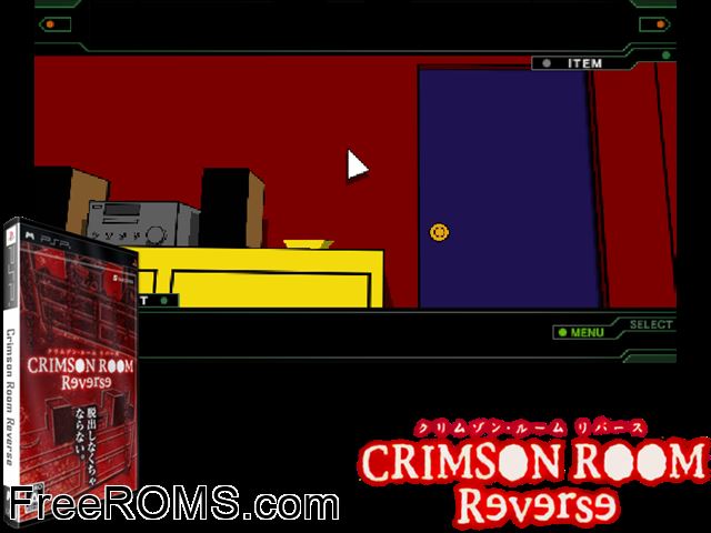 Crimson Room Reverse (Japan) PSP game showing 3D box cover and gameplay screenshot