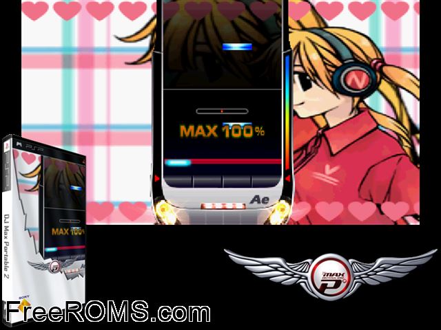 DJ Max Emotional Sense P 2 - Sound Miracle (Korea) PSP game showing 3D box cover and gameplay screenshot
