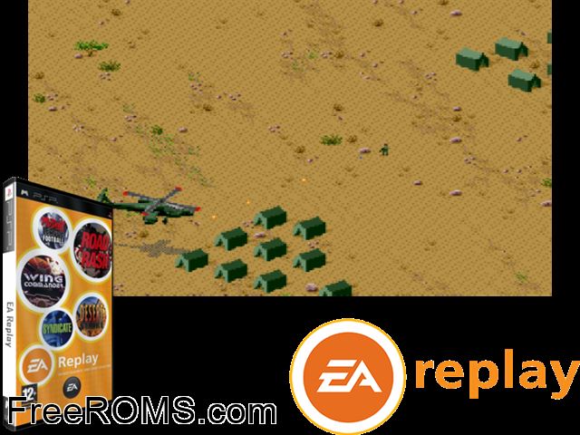 EA Replay (Europe) PSP game showing 3D box cover and gameplay screenshot