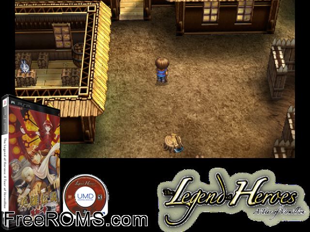 Eiyuu Densetsu Gagharv Trilogy IV - Akai Shizuku (Japan) PSP game showing 3D box cover and gameplay screenshot