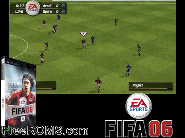 FIFA 06 (Korea) PSP game showing 3D box cover and gameplay screenshot