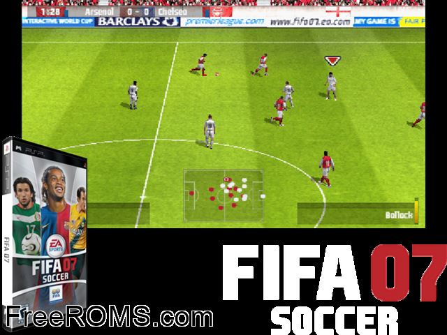 FIFA 07 (Germany) PSP game showing 3D box cover and gameplay screenshot