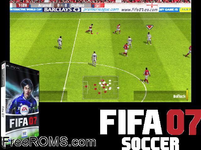 FIFA 07 (Korea) PSP game showing 3D box cover and gameplay screenshot