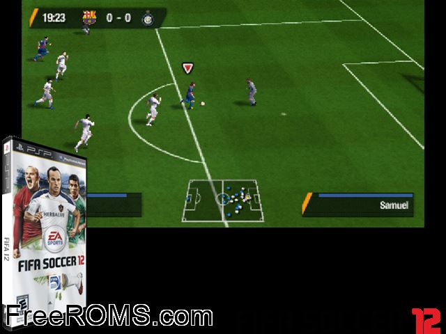 FIFA 12 (Italy) PSP game showing 3D box cover and gameplay screenshot