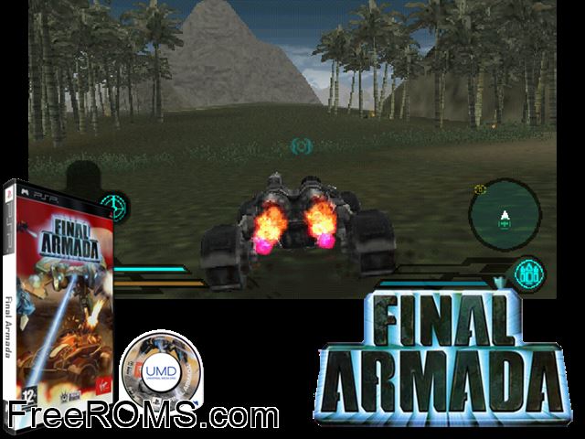 Final Armada (Europe) PSP game showing 3D box cover and gameplay screenshot