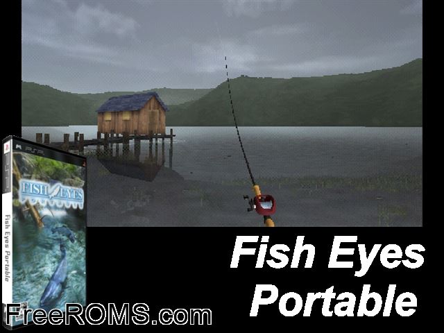 Fish Eyes Portable (Japan) PSP game showing 3D box cover and gameplay screenshot
