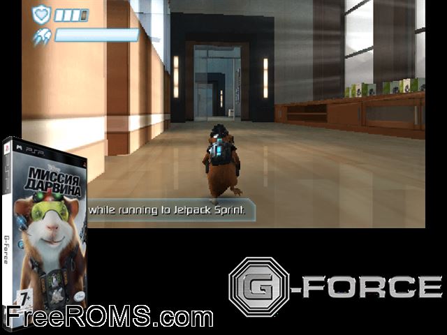 G-Force (Russia) PSP game showing 3D box cover and gameplay screenshot