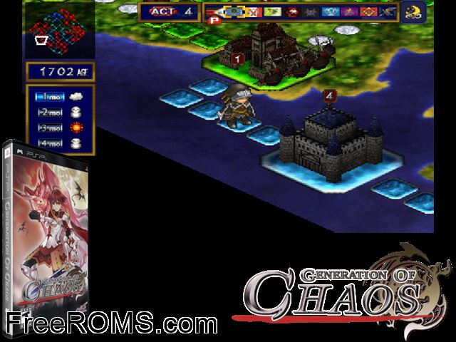 Generation of Chaos PSP game showing 3D box cover and gameplay screenshot