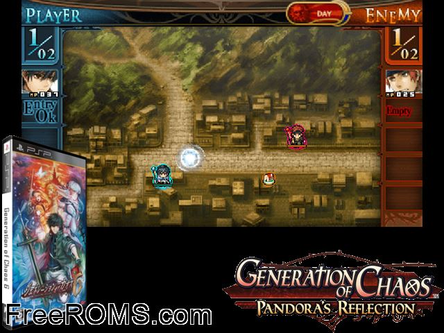 Generation of Chaos 6 Japan PSP game showing 3D box cover and gameplay screenshot