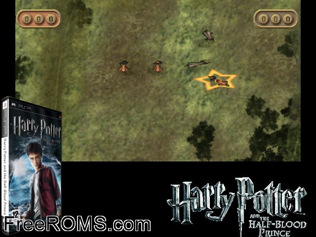 Harry Potter And The Half-Blood Prince (Europe) PSP game showing 3D box cover and gameplay screenshot