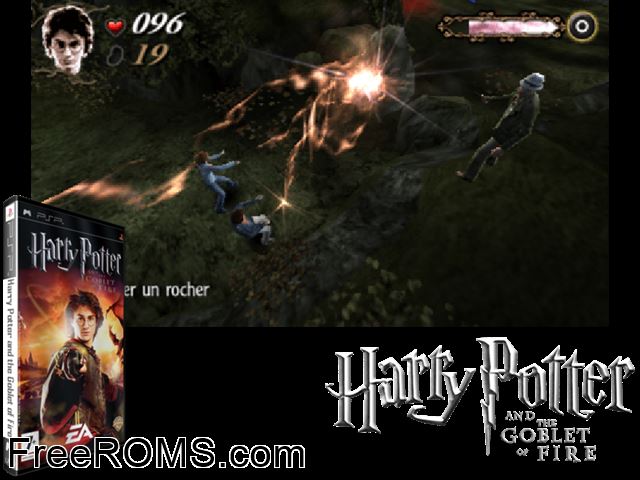 Harry Potter Unt Der Feuerkelch (Germany) PSP game showing 3D box cover and gameplay screenshot