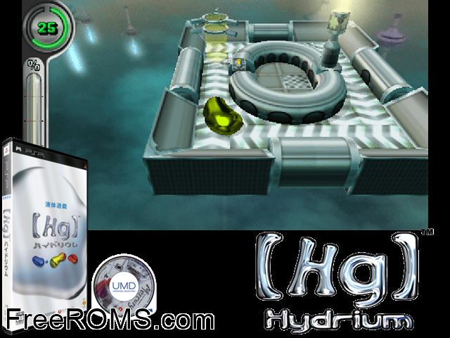 Hg Hydrium (Japan) PSP game showing 3D box cover and gameplay screenshot