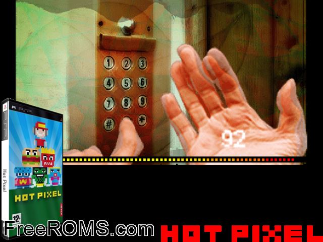 Hot Pixel (Europe) PSP game showing 3D box cover and gameplay screenshot