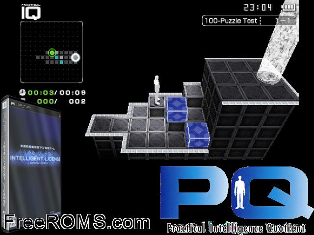 Intelligent License (Japan) PSP game showing 3D box cover and gameplay screenshot
