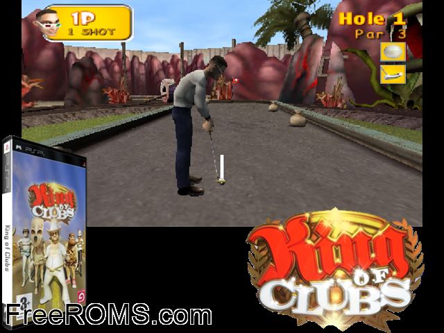 King of Clubs (Europe) PSP game showing 3D box cover and gameplay screenshot
