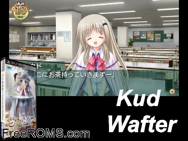 Kud Wafter - Converted Edition Japan PSP game showing 3D box cover and gameplay screenshot