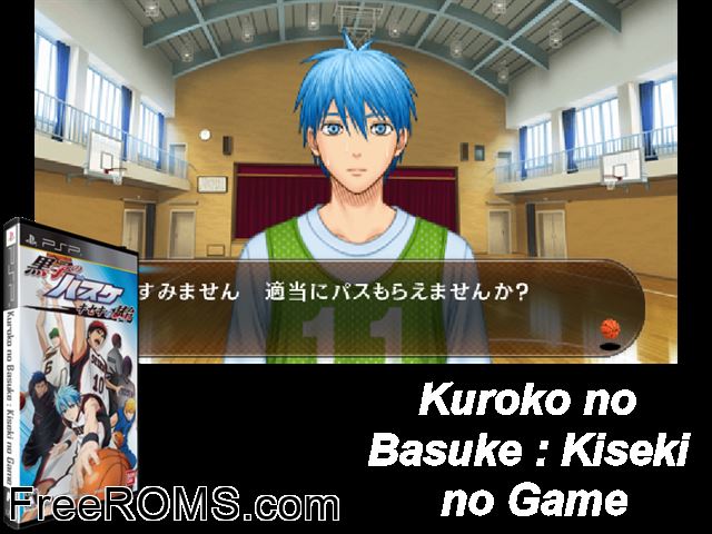 Kuroko no Basuke - Kiseke no Shiai Japan PSP game showing 3D box cover and gameplay screenshot