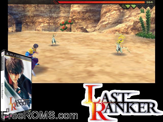 Last Ranker (Japan) PSP game showing 3D box cover and gameplay screenshot