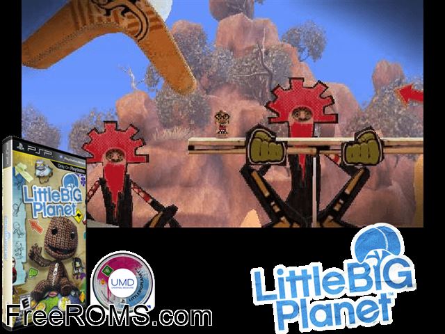 Little Big Planet (China) PSP game showing 3D box cover and gameplay screenshot
