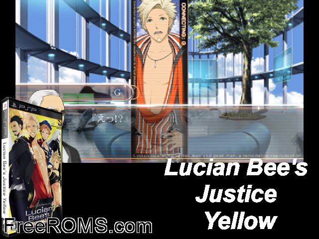 Lucian Bees - Justice Yellow Japan PSP game showing 3D box cover and gameplay screenshot
