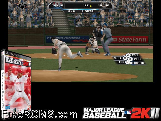 Major League Baseball 2k11 (Japan) PSP game showing 3D box cover and gameplay screenshot