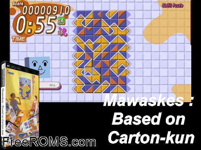 Mawaskes - Based on Carton-Kun (Korea) PSP game showing 3D box cover and gameplay screenshot