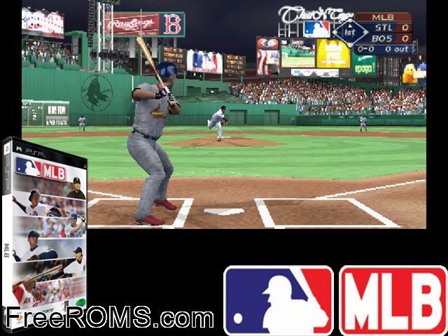 MLB (Korea) PSP game showing 3D box cover and gameplay screenshot