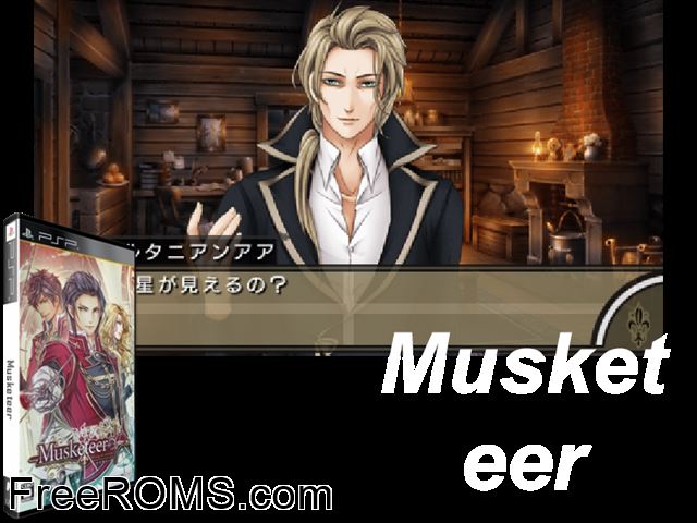Musketeer - Le Sang Des Chevaliers (Japan) PSP game showing 3D box cover and gameplay screenshot