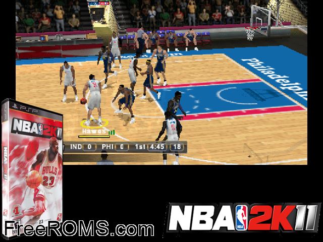 NBA 2K11 Japan PSP game showing 3D box cover and gameplay screenshot
