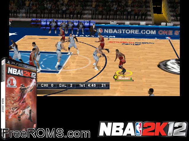 NBA 2k12 (Japan) PSP game showing 3D box cover and gameplay screenshot