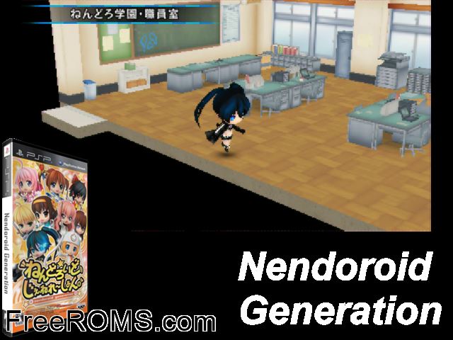 Nendoroid Generation (Japan) PSP game showing 3D box cover and gameplay screenshot