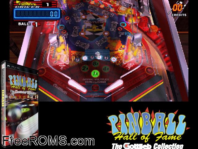 Pinball Hall Of Fame - The Gottlieb Collection PSP game showing 3D box cover and gameplay screenshot