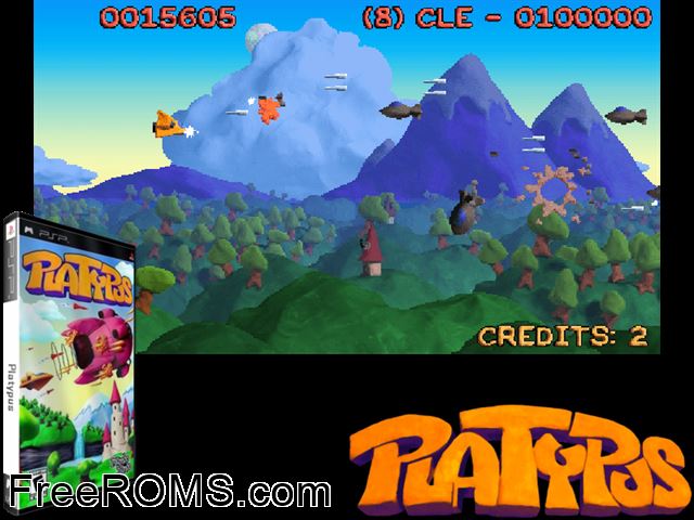 Platypus PSP game showing 3D box cover and gameplay screenshot