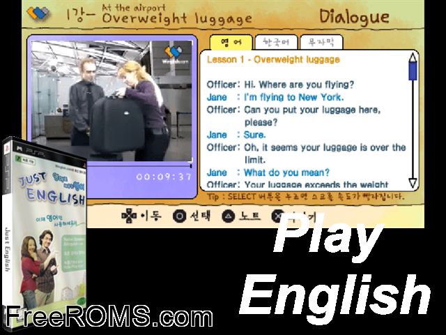 Play English Europe PSP game showing 3D box cover and gameplay screenshot