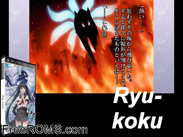 Ryu-koku Japan PSP game showing 3D box cover and gameplay screenshot