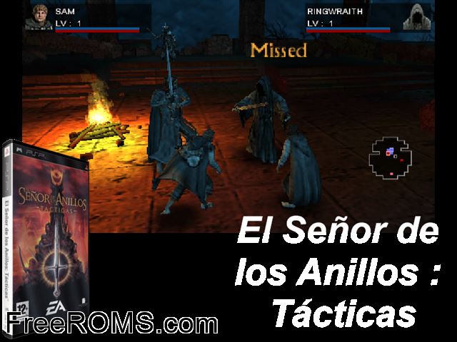 Senor de los Anillos - Tacticas, El Spain PSP game showing 3D box cover and gameplay screenshot