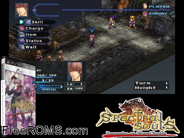 Shinki Gensou - SSII Unlimited Side Japan PSP game showing 3D box cover and gameplay screenshot