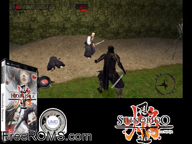 Shinobido Homura Korea PSP game showing 3D box cover and gameplay screenshot