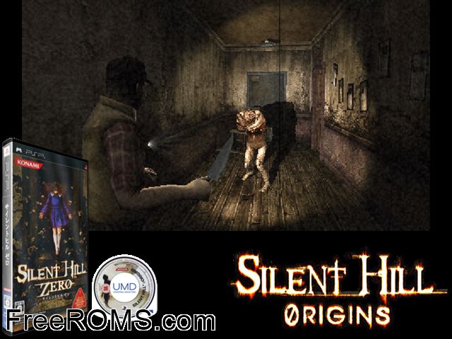 Silent Hill Zero Japan PSP game showing 3D box cover and gameplay screenshot