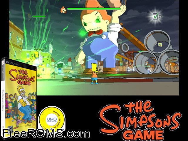 Simpson - Il Videogioco, I Italy PSP game showing 3D box cover and gameplay screenshot