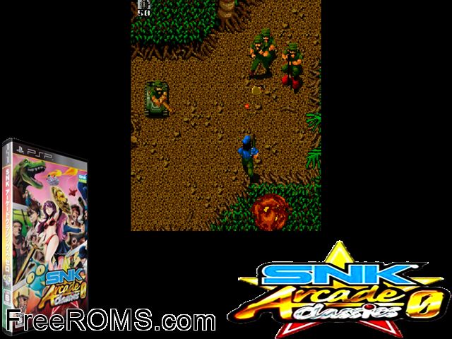 SNK Arcade Classics 0 Japan PSP game showing 3D box cover and gameplay screenshot
