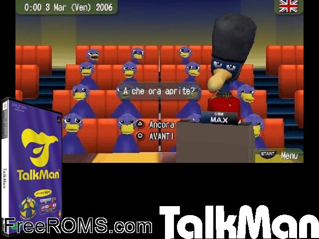 TalkMan (v2) Korea PSP game showing 3D box cover and gameplay screenshot