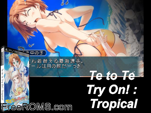 Te to Te Try On Tropical Japan PSP game showing 3D box cover and gameplay screenshot
