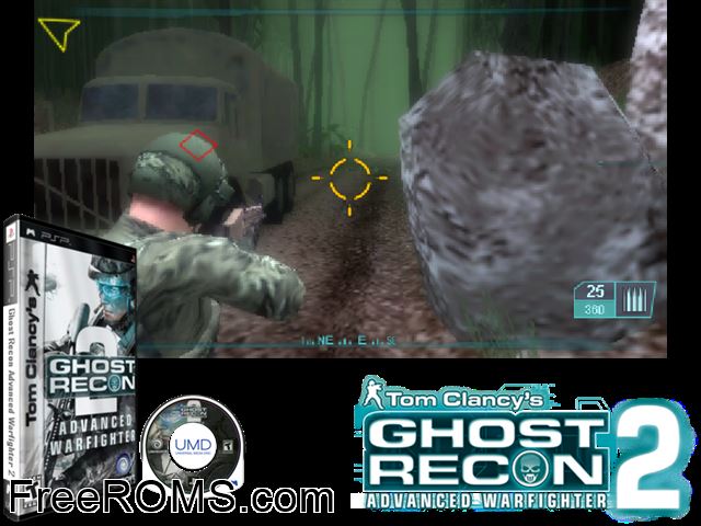 Tom Clancys Ghost Recon - Advanced Warfighter 2 (M5) PSP game showing 3D box cover and gameplay screenshot