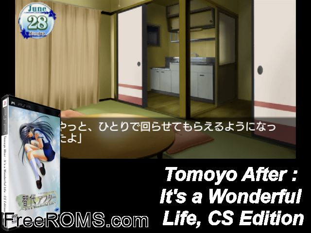Tomoyo After - Its a Wonderful Life - CS Edition Japan PSP game showing 3D box cover and gameplay screenshot