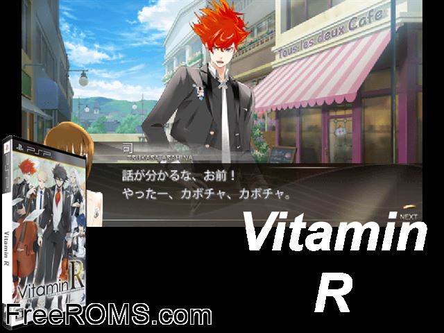 VitaminR Japan PSP game showing 3D box cover and gameplay screenshot